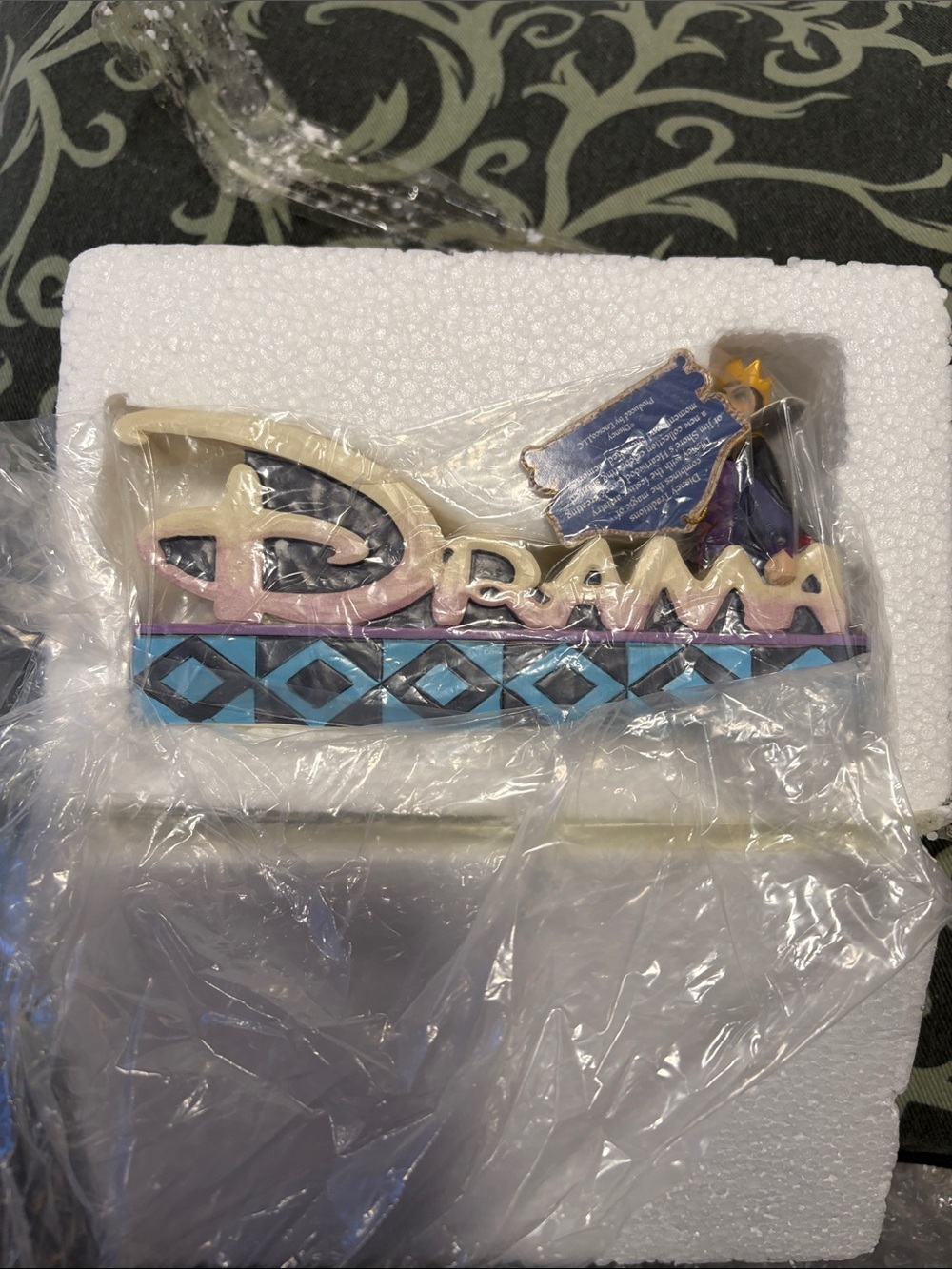 Jim Shore Disney 'Drama' Decorative Plaque - Blue & Pink Accents